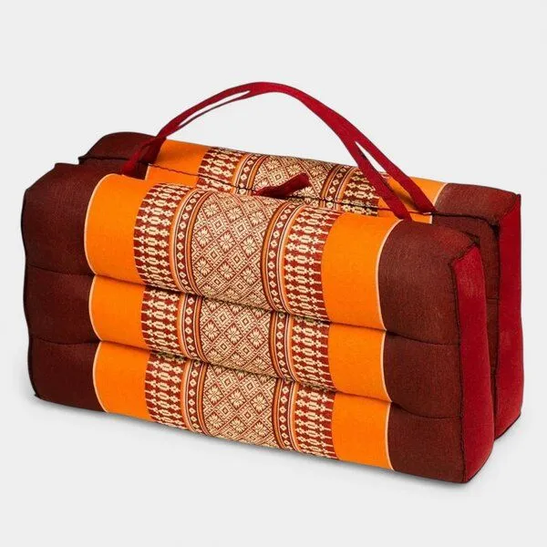 Der Lindwurm Der Lindwurm Yogablock mit Kapokfüllung, Orange/weinrot, – Produktbild 1 von 2