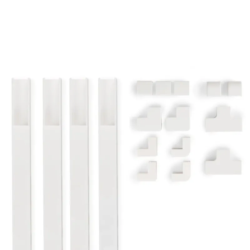 Hama Hama Kabelkanal-Set, 4 Stück, selbstklebend, 1 m, inkl. Verbindungsstücke, Weiß, – Produktbild 1 von 5