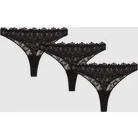 Understatement Understatement Damen vegan Multipack 3x Tanga Spitze Schwarz – Produktbild 1 von 1