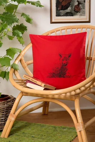 Hirschkind Hirschkind Bio-Kissenbezug 'Junger Fuchs' rot 40x40 cm – Produktbild 2 von 3