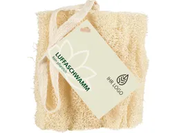 Memo Luffaschwamm für Bad & Küche, plastikfrei, ca. 13 x 12 cm, individueller Hangtag – Produktbild 1 von 1
