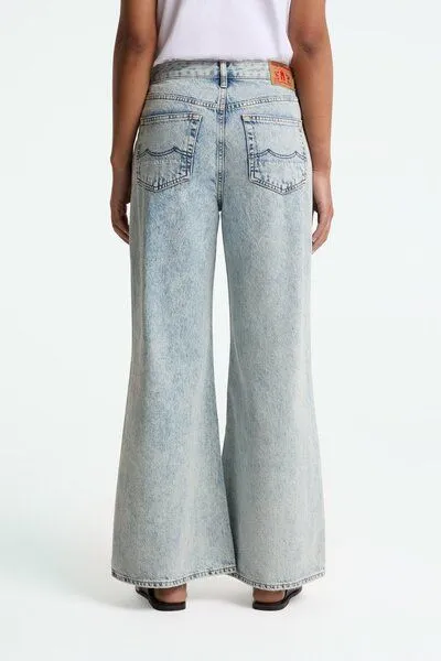 Kings Of Indigo Kings Of Indigo TIY Blue Reef marble - Damenjeans mit weitem Bein, Blue, – Produktbild 5 von 5