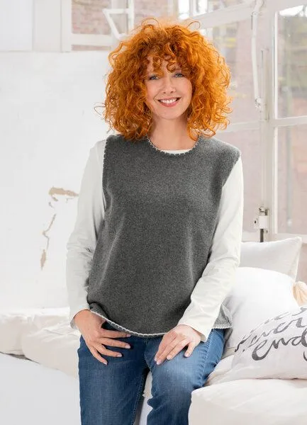 Heidekönigin Heidekönigin Langarmshirt Uni Basic GOTS, Beige, – Produktbild 3 von 3