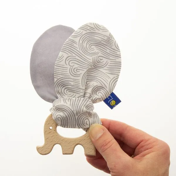 Flosinn Flosinn Knisterohren Baby mit Beißring Elefant Bio-Greifling, Grau, – Produktbild 1 von 3