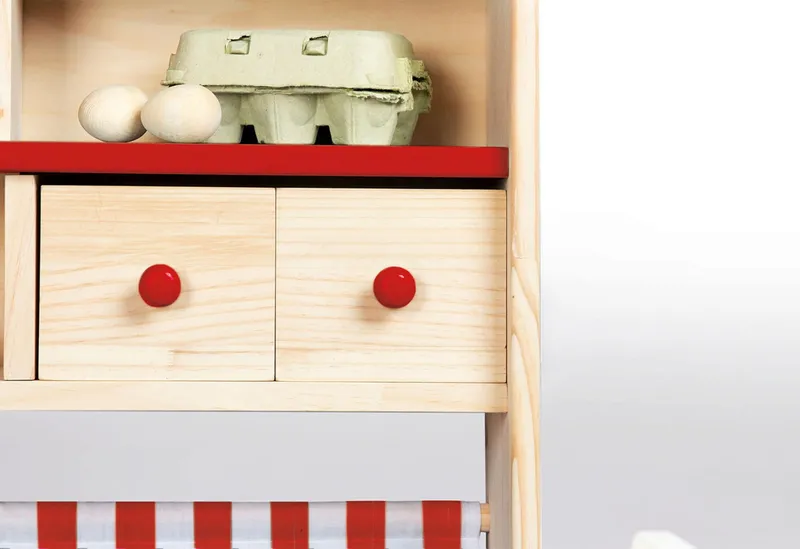 Pinolino Pinolino Marktstand „Lucy”, rot, Natur, – Produktbild 3 von 3
