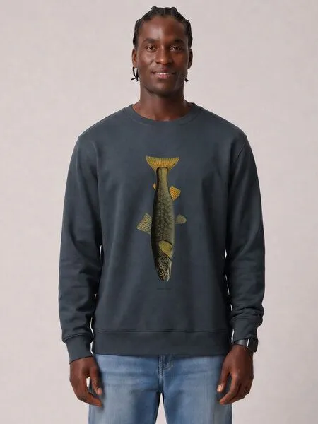 watapparel watapparel Sweatshirt Unisex Forelle, India ink grey, – Produktbild 2 von 2