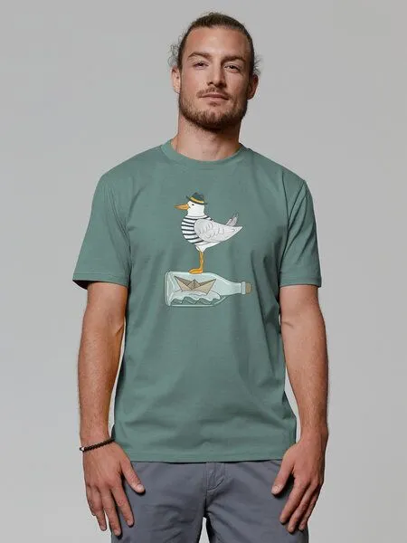 watapparel watapparel T-Shirt Unisex Möwe mit Hut, Green bay, – Produktbild 2 von 4