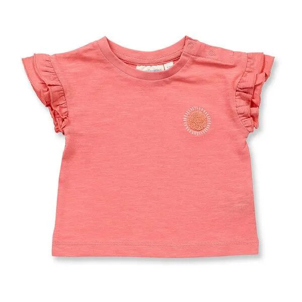 Sense Organics Sense Organics Baby T-Shirt in pfirsichrosa, Modell ADA, Sonne-motiv auf pfirischrosa, – Produktbild 1 von 2