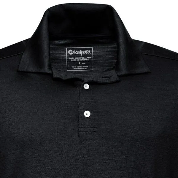 Kaipara - Merino Sportswear Kaipara - Merino Sportswear URBAN Merino Poloshirt Herren Kurzarm Regular 200, Black, – Produktbild 3 von 3