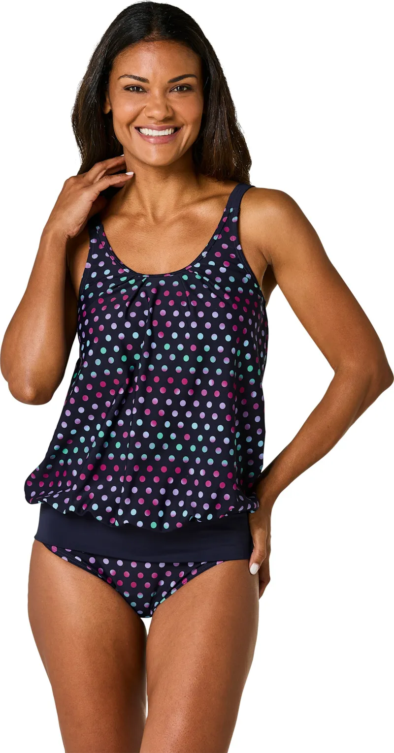 feel good Oversized-Tankini-Top marine-magenta-bedruckt, Marine-magenta-bedruckt, – Produktbild 2 von 2