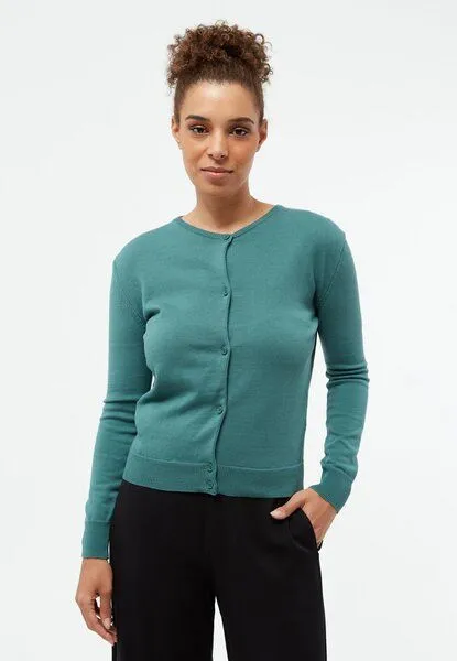 Givn Berlin Givn Berlin Strickjacke GBPOPPY aus Bio-Baumwolle, Graphite green, – Produktbild 1 von 4