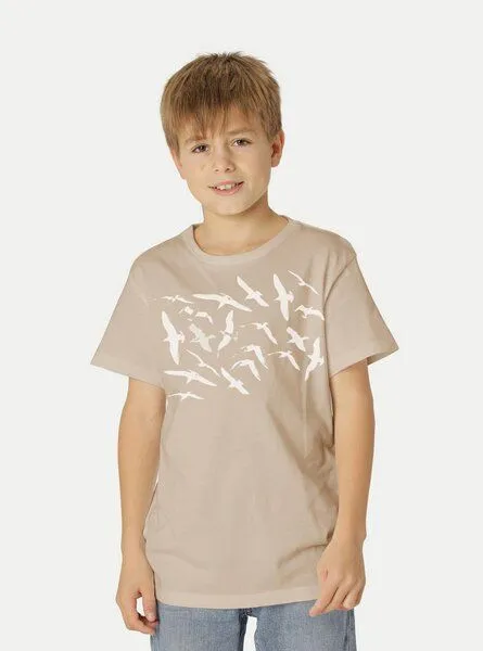 Peaces.bio - handbedruckte Biomode Peaces.bio - handbedruckte Biomode Bio-Kinder T-Shirt Möwen, Sand, – Produktbild 1 von 2