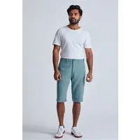Flax and Loom Leinen Chino Shorts Modell: Bird, Retro blue, – Produktbild 2 von 2