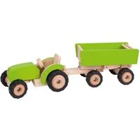 Goki goki Großer Traktor mit Anhänger aus Massivholz 52 x 14,5 x 14 cm – Produktbild 1 von 1
