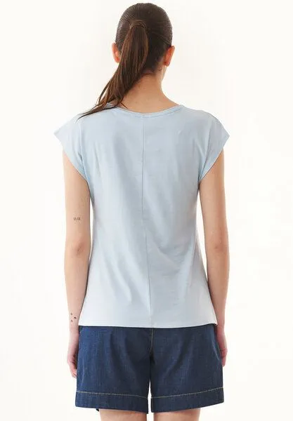 ORGANICATION ORGANICATION T-Shirt aus Bio-Baumwolle mit Print, Blau(blue indigo), – Produktbild 4 von 4