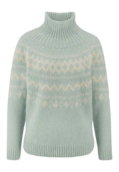 hessnatur hessnatur Rollkragenpullover Relaxed aus Alpaka und Bio-Baumwolle, Polargrün, – Produktbild 3 von 4