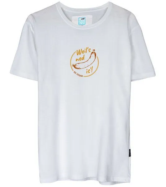 Gary Mash GARY MASH T-Shirt Weil's ned wurscht is'! aus Biobaumwolle, Weiß, – Produktbild 1 von 4