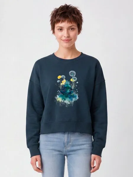 watapparel watapparel Sweatshirt Frauen Yoga & Meditation, Deep teal, – Produktbild 2 von 2