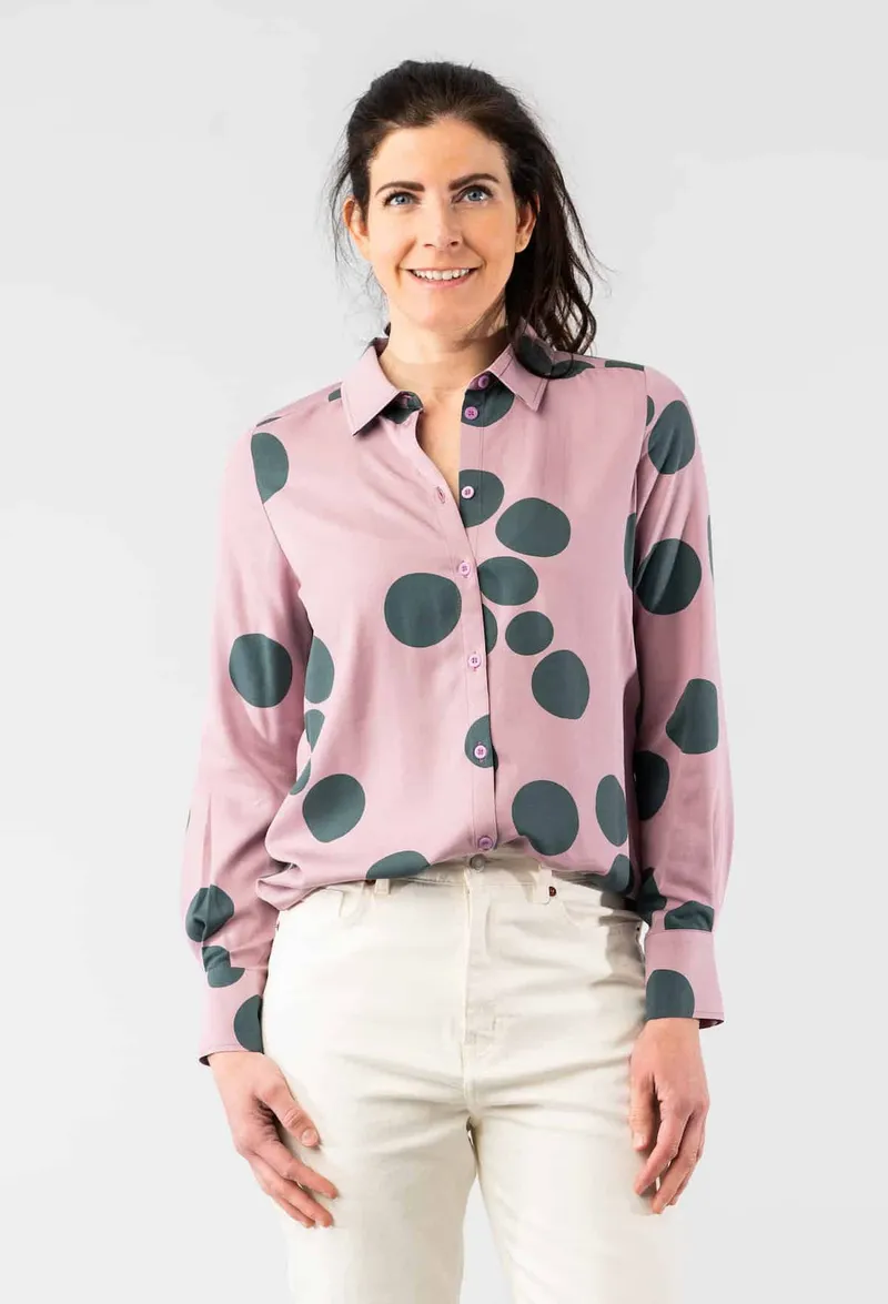 Marjolein Elisabeth Marjolein Elisabeth Damen vegan Bluse Mees Lilac Circle Rosa, Hell-pink, – Produktbild 1 von 1