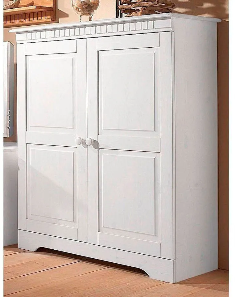OTTO home Kommode Cubrix, aus schönem massivem Kiefernholz, Höhe 100 cm, Weiß, – Produktbild 5 von 5