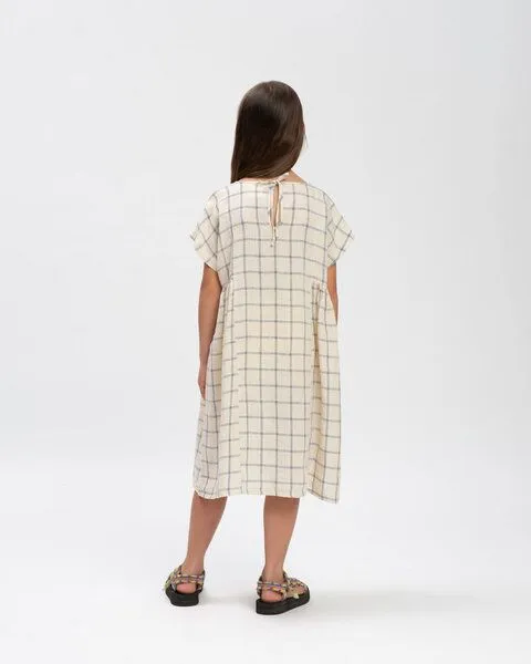 MATONA Matona Weites Leinenkleid für Kinder / Boxy Dress, Blue net, – Produktbild 2 von 4