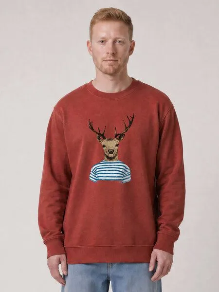 watapparel watapparel Sweatshirt Unisex Hirsch, Earthy red, – Produktbild 2 von 2