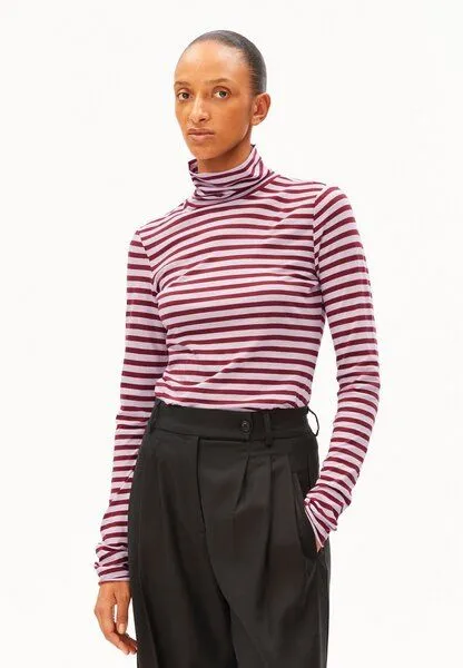 ARMEDANGELS ARMEDANGELS GRAZILIANAA STRIPES Damen Longsleeve aus Bio-Baumwolle, Moonlit lilac-velvet red, – Produktbild 1 von 4