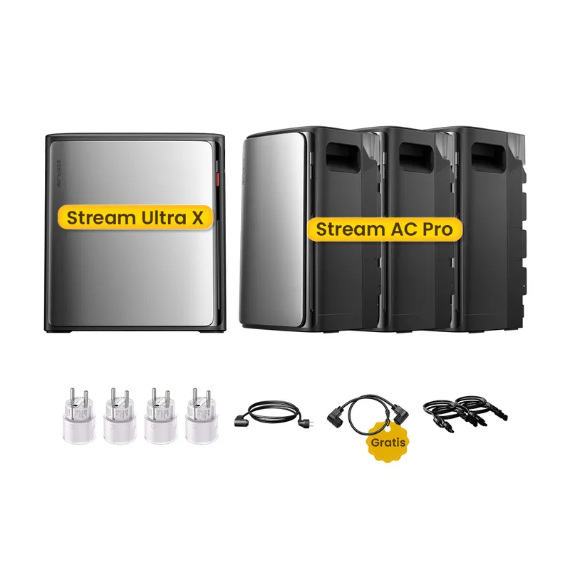 EcoFlow Grensdeal | EcoFlow Stream Ultra X, All-in-One Speicher für Balkonkraftwerke, by Powerness - Stream Ultra X + 3 x Stream AC Pro | 9600Wh / 4 x Smart Plug / Selbstabholung – Produktbild 1 von 1