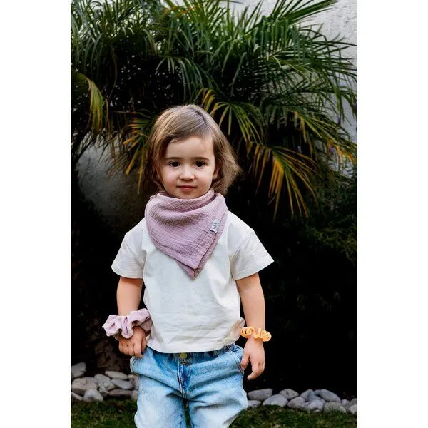 Hutch&Putch Hutch&Putch Musselin Halstuch - Dreieckstuch - Lätzchen - Schal für Baby (0-2 Jahre) aus 100% Bio-Baumwolle, Mauve, – Produktbild 3 von 3