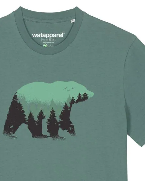 watapparel watapparel T-Shirt Unisex Waldbär, Green bay, – Produktbild 3 von 4