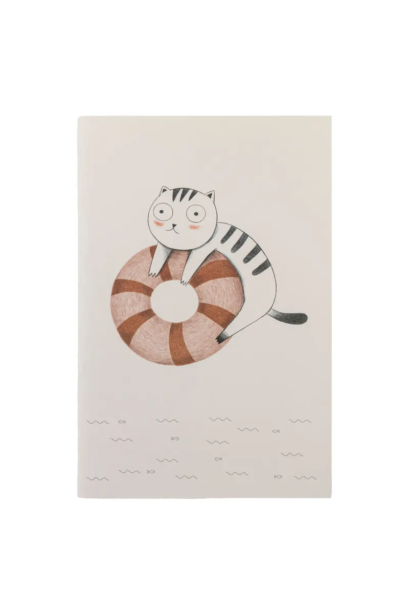 Tranquillo Notizbuch ROSE SPLASHY CAT - white – Produktbild 1 von 2