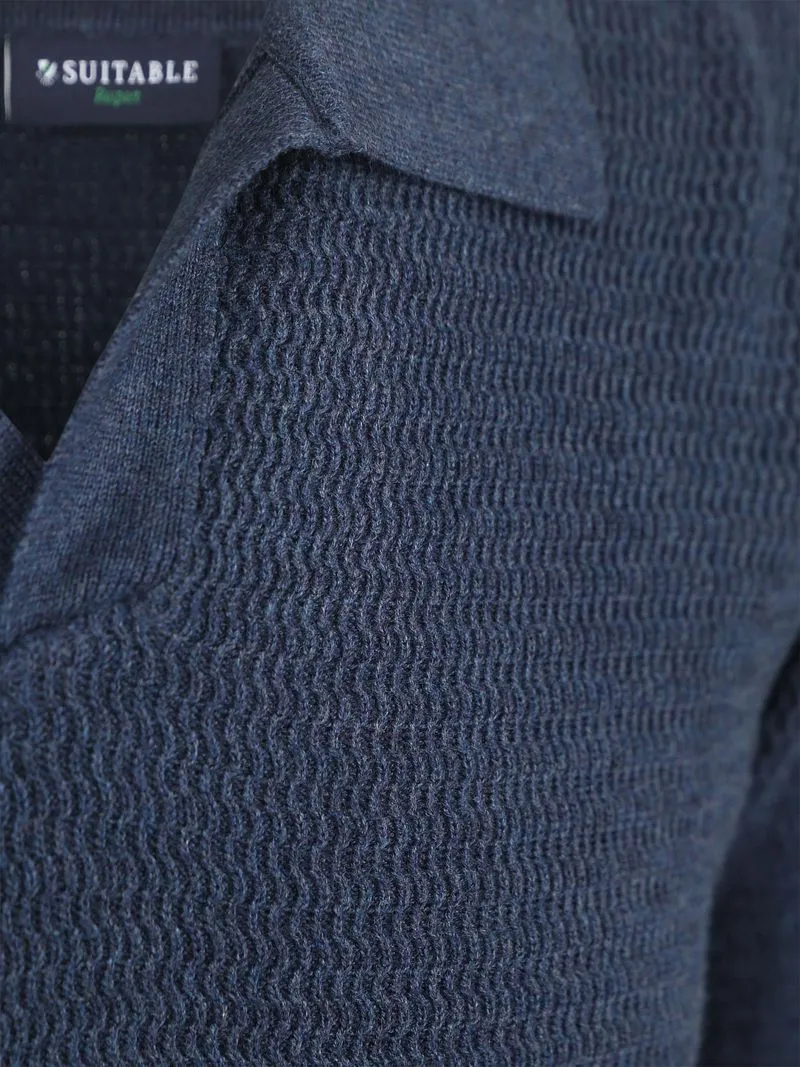 Suitable Suitable Pullover Riva Structure Melange Marine - Größe XL, Dunkelblau, – Produktbild 4 von 5