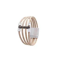Kork-Deko Kork-Deko Breites Korkarmband mit edlem Muster – vegan, handgefertigt & stylisch Damen-Accessoire – Produktbild 1 von 1