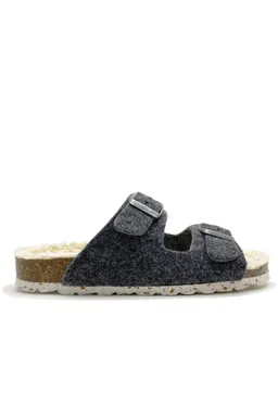 thies thies Damen vegan Hausschuhe Plüsch Dunkelgrau – Produktbild 1 von 1
