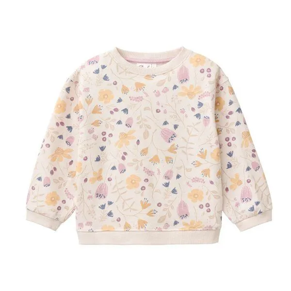 People Wear Organic People Wear Organic Sweat Pullover, rosa bedruckt, "floral", Bio-Baumwolle, Rose, – Produktbild 1 von 2