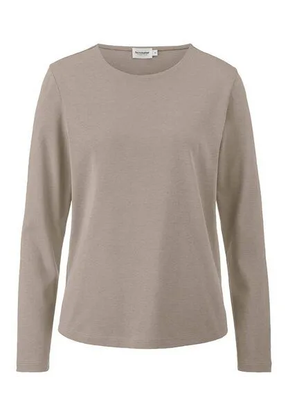 hessnatur hessnatur Langarmshirt aus reiner Bio-Baumwolle, Taupe, – Produktbild 3 von 4