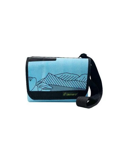 DEMANO DEMANO Kleine Schultertasche aus Recycelte Bannern Universitat XS, Blau, – Produktbild 1 von 4