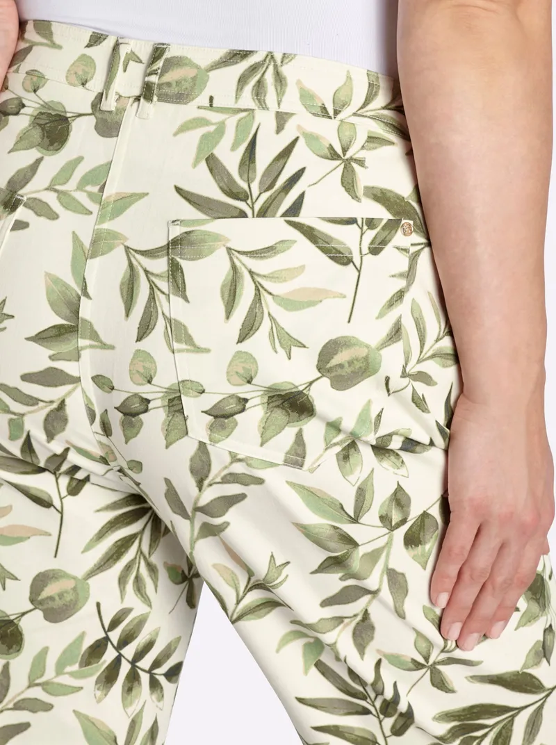 sheego Druckhose, Champagner-pistazie-gemustert, – Produktbild 2 von 2