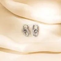 ELEKTROPULLI ELEKTROPULLI Mini Oval Creolen mit abnehmbaren Oval Anhänger ca. 25mm x 10mm x 2,5mm – Produktbild 1 von 1