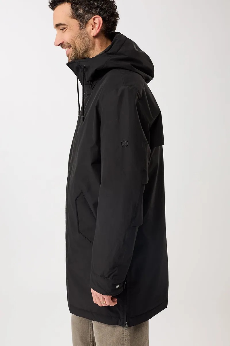 LangerChen LangerChen Herren vegan Langer Wattierter Parka Mit Praktischen Funktionen Schwarz, Schwarz, – Produktbild 2 von 2