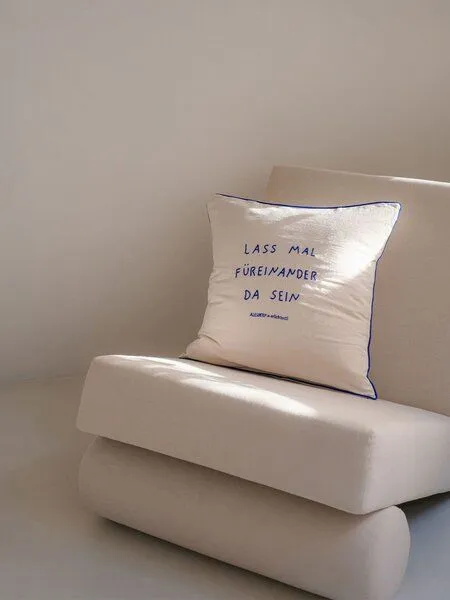 erlich textil Allesorten x erlich textil Kissenbezug mit Stickerei aus Bio-Baumwolle, made in Europe, Natur, – Produktbild 4 von 6