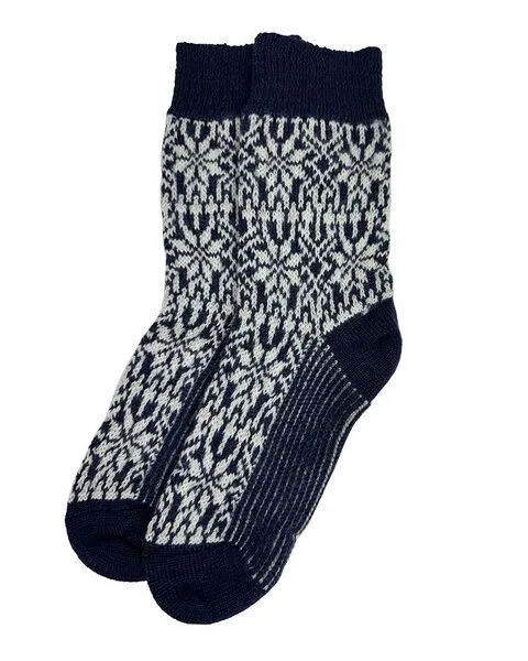 hirsch natur hirsch natur Erwachsene Norweger Sternenmuster Socke kbT Wolle, Marine-natur, – Produktbild 2 von 3