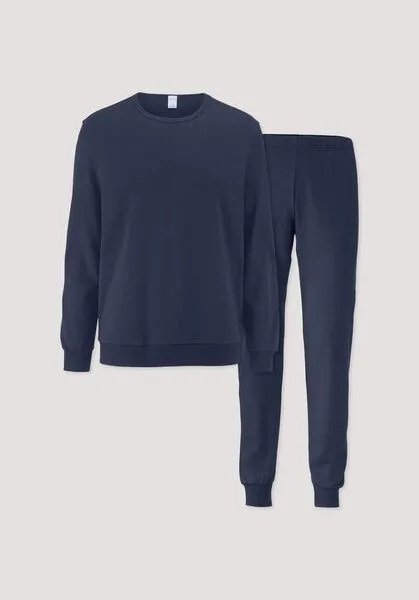 hessnatur hessnatur Pyjama PURE COTTON aus reiner Bio-Baumwolle, Mitternachtsblau, – Produktbild 3 von 4