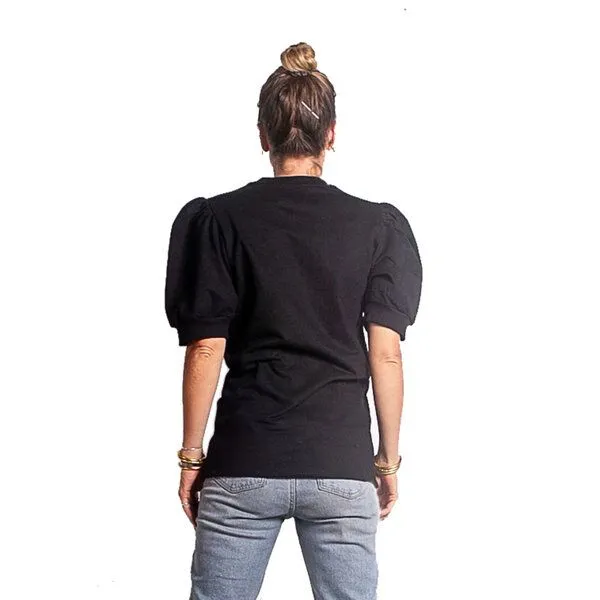 The Driftwood Tales The Driftwood Tales Schwarzes Sweatshirt aus Bio-Sweatshirt mit kurzen Puffärmeln, Schwarz, – Produktbild 1 von 3