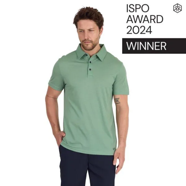 Woolona Woolona Merino Casual Herren Polo-Shirt - 100% Merinowolle, Grün, – Produktbild 4 von 4