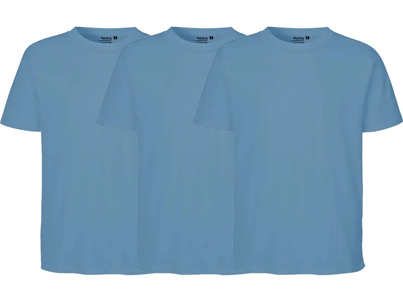 Neutral Neutral 3er-Pack Bio-Unisex-T-Shirt mit Rundhalsausschnitt, dusty indigo, Gr. S – Produktbild 1 von 1