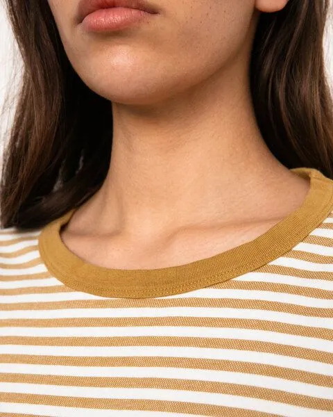 Rotholz Rotholz Gestreiftes T-Shirt Bio Baumwolle, Caramel, – Produktbild 7 von 7
