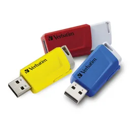 Verbatim Verbatim USB-Stick 'Store'n'Click' USB 2.0, 16 GB, rot, blau, gelb, 3 Stk. – Produktbild 1 von 1