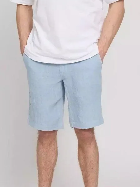 Mazine Mazine Regular Linen Shorts - aus 100% Leinen, Pastel blue (blau), – Produktbild 2 von 4