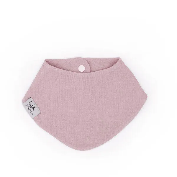 Hutch&Putch Hutch&Putch Musselin Lätzchen - Dreieckstuch mit Druckknopf für Baby (0-2 Jahre) aus 100% Bio-Baumwolle, Mauve, – Produktbild 1 von 1